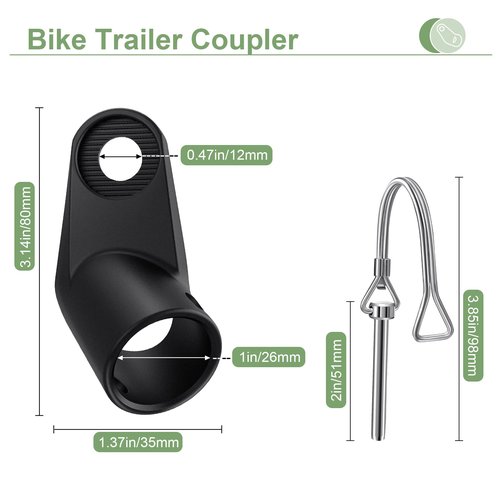EFEALL Bicycle Trailer Hitch for Schwinn Instep Bicycle Trailers, Heavy Duty Durable Attachment, Bicycle Trailer Coupler for Kids, Dogs, Pets, Babies, Children Bicycle Trailers - Black
