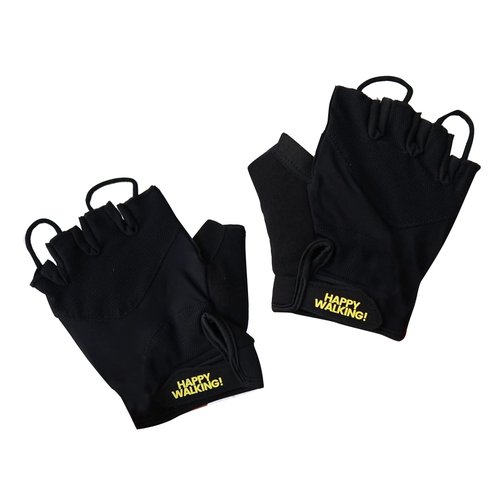 Walk at Home Black Happy Walking Fitness Gloves Workout Gloves Women Exercise Gloves for Men and Women Great for Gym, Walking, at Home Workouts and Training
