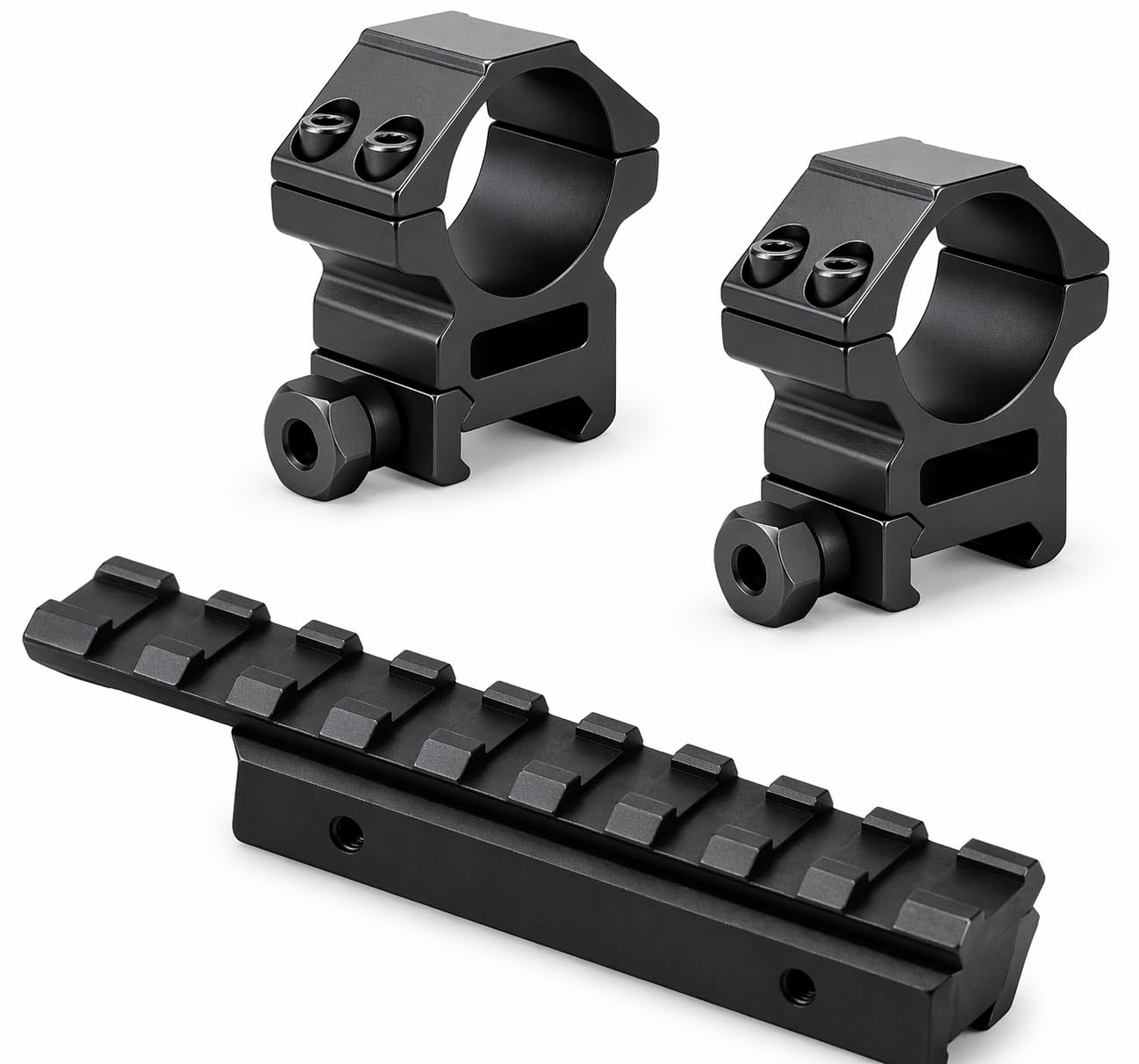 360 TACTICAL .22/Airgun 3/8" Dovetail to 7/8" Weaver Picatinny Rail Adapter Mount 9 Slot Low Profile