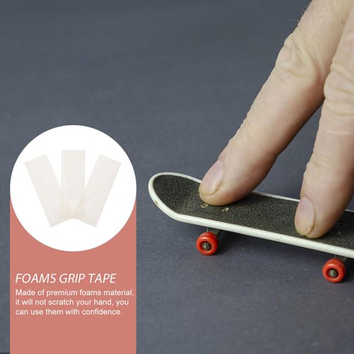 balacoo 3 Sheets Self Adhesive Grip Tape for Fingerboards Transparent Skid Pads with Strong Adhesive Backing Flexible and Elastic Replacement Stickers for Mini Skateboard Decks