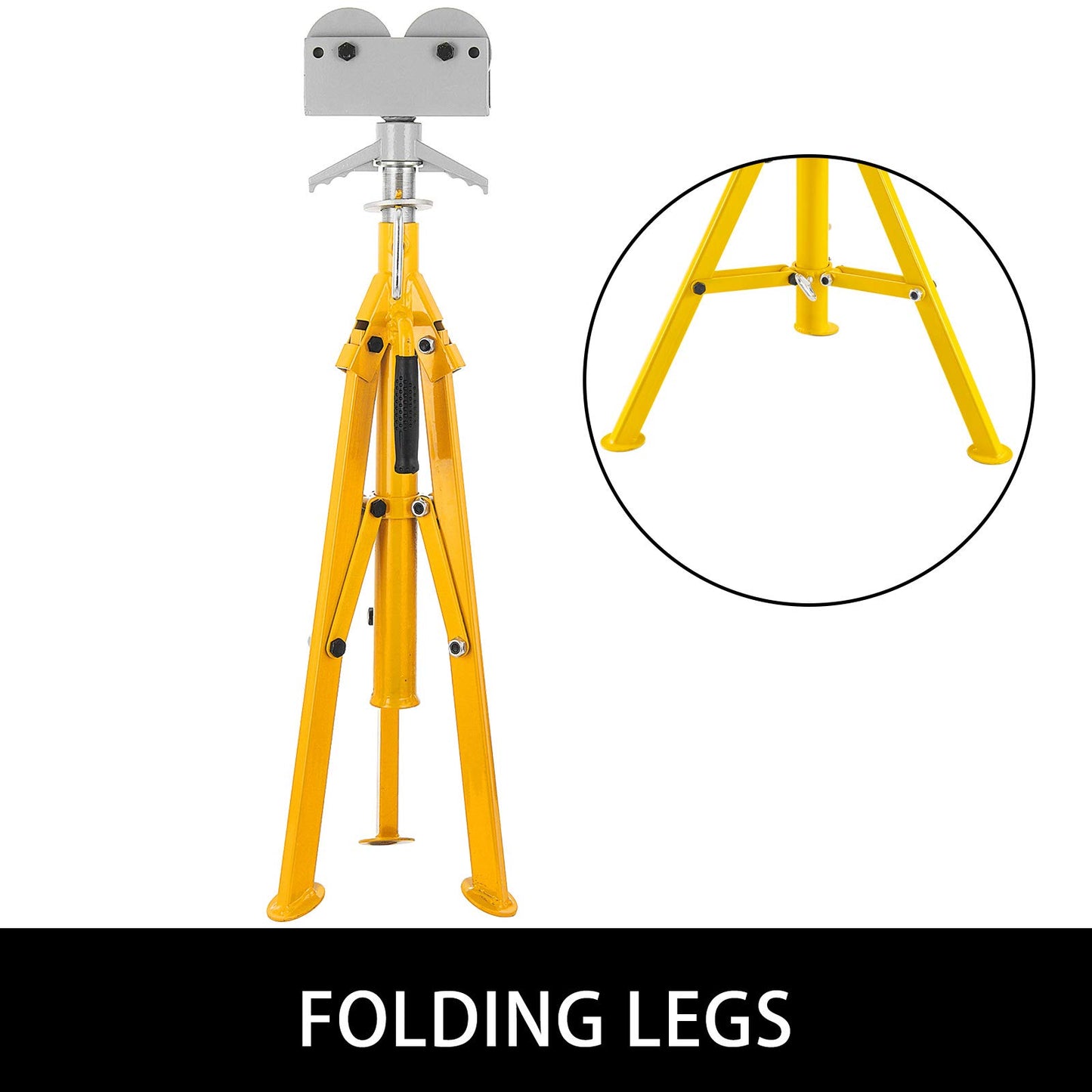 Vevor 0.5-12 inch Adjustable Height 32"-55" 2500Lb Capacity Portable High Pipe Stand with Roller Head Fold A Trailer Jacks : Industrial & Scientific