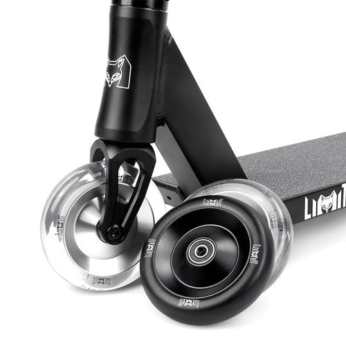 Limit Pro Scooter Wheels 110 x 26mm 2 Pcs Extra Width Transparent White PU High Resilience and Aluminum Metal Core ABEC-9 Bearings Installed for Pro BMX Trick scooters