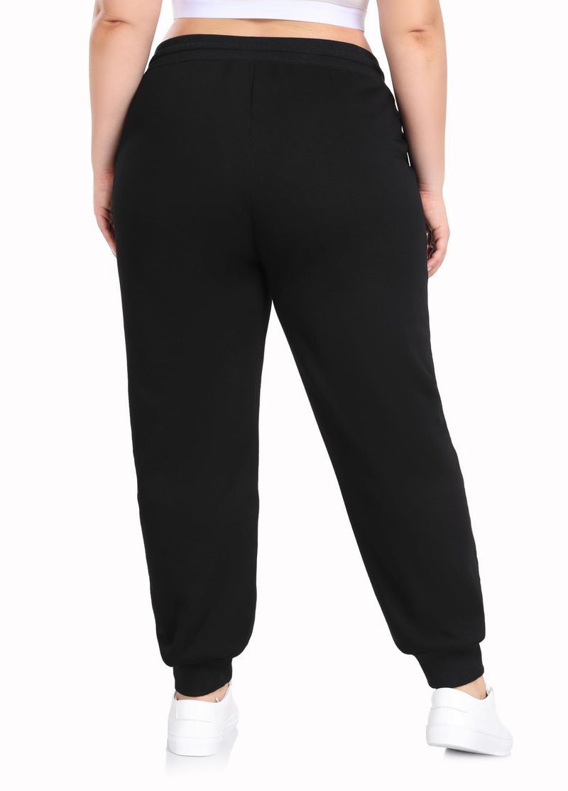 ZERDOCEAN Women's Plus Size Sherpa Fleece Lined Sweatpants Athletic Joggers Thermal Winter Warm Pants Drawstring Black 5X