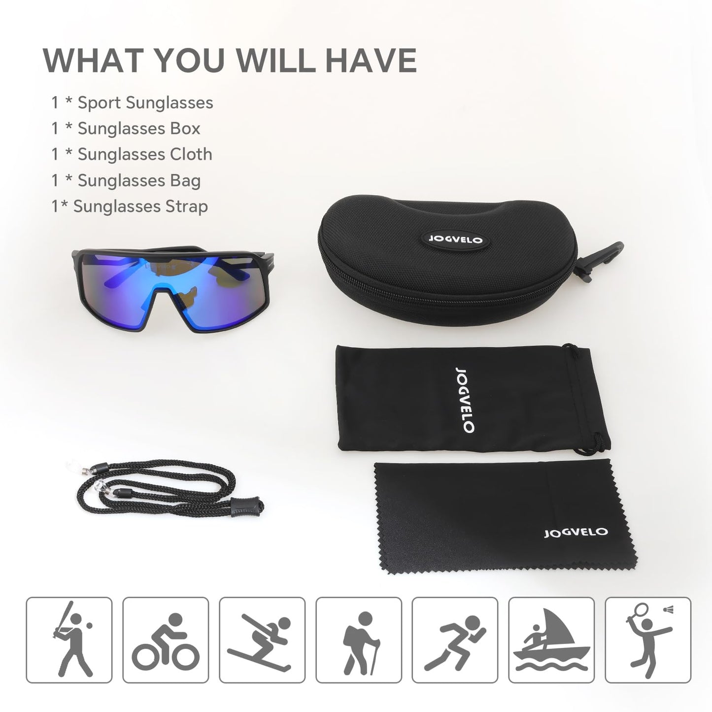 JOGVELO Baseball Glasses, Cycling Sunglasses Polarized Sunglasses for Cycling Men Women