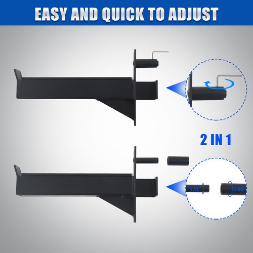 ZUKAM 2inch Rack Barbell Safety Catches Squat Rack Safety Arm Spotter Attachment Fit for 2x2 Power Rack Cage with 1" or 5/8" Hole