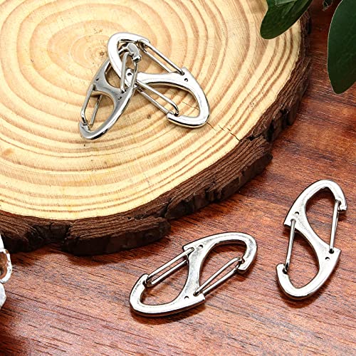 Dual Carabiner Clips - 20 Pack White Snap Hooks