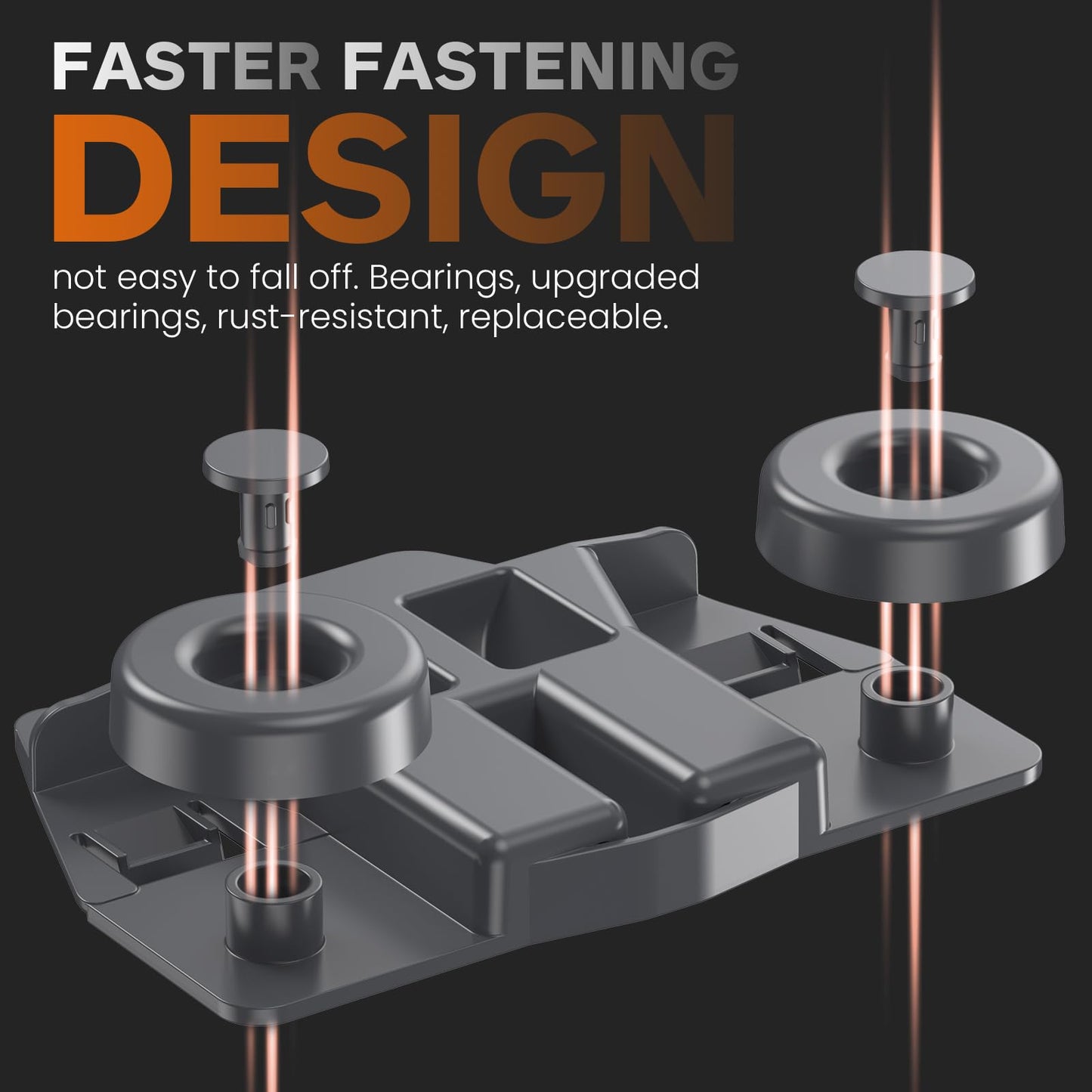 4 Pack Dishwasher Rack Wheels W10195416, Updated Resistant to Rust Lower Rack Wheels Compatible with KitchenAid Whirlpool Kenmore Maytag Model W10195416v W10195417