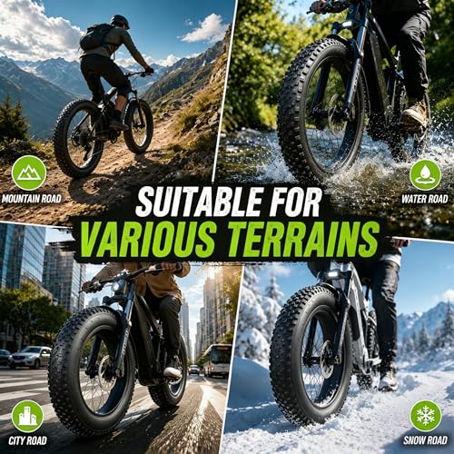 Kulifoo 20x4.0 Fat Tire Electric Bike Tire & Inner Tube - 1 Pack