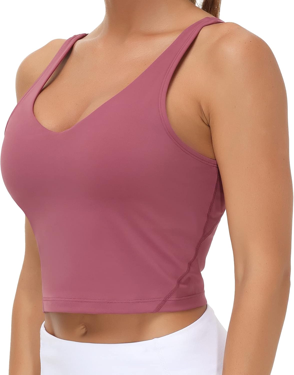 The Gym People Longline Sports Bra - Women's Wirefree Padded Design for Medium Support
