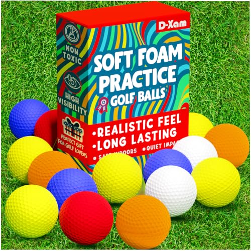 Foam Golf Balls - 15 Pack Multicolor, Soft & Durable for Indoor/Outdoor Practice