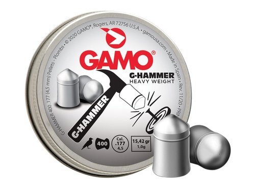 Gamo, G-Hammer .177 Cal, 15.42 Grains, Pointed, 400ct, .177 Caliber Heavy Weight Pointed Lead Pellets, 15.42 Gr Heavy Weight Pellet, 6322832BL54