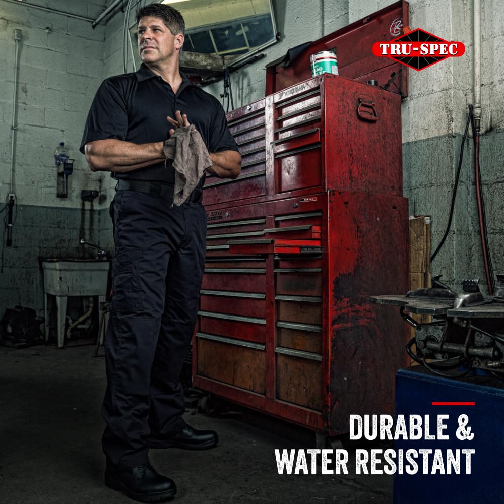 Tru-Spec 24-7 Original Tactical Pants for Men - Water-Resistant CCW Cargo Work Pants with Rugged Build and Knee Pad Openings - Black - 28W x 30L
