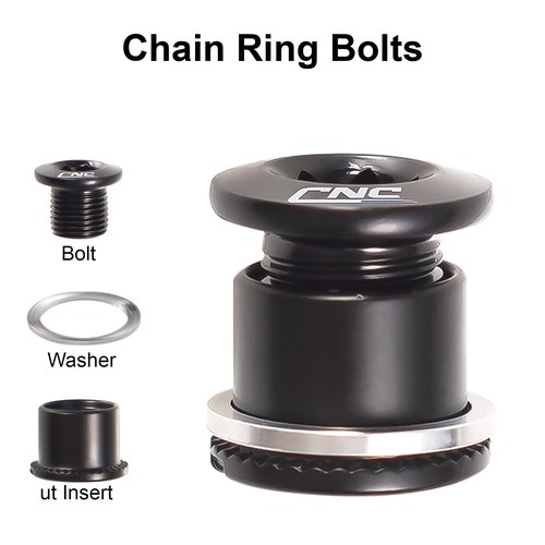Chooee Double Chainring Bolts,M8 Steel Chain Ring Bolts Set Black