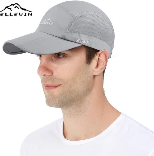 ELLEWIN Unisex Baseball Cap - Foldable Sports Hat with UPF 50+ Protection | 2 Pack