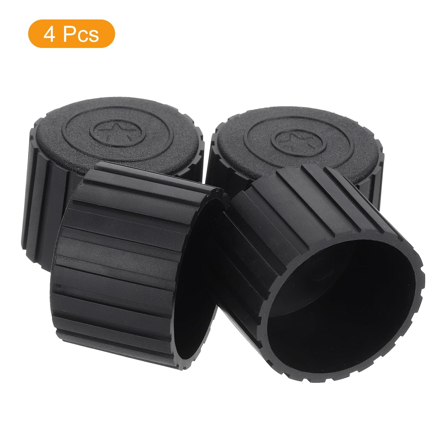 uxcell 4Pcs Chair Leg Tips Caps, 1-3/4" PVC Non-Slip Feet End Caps Cover, Round Chair Leg Floor Protectors for Furniture, Black