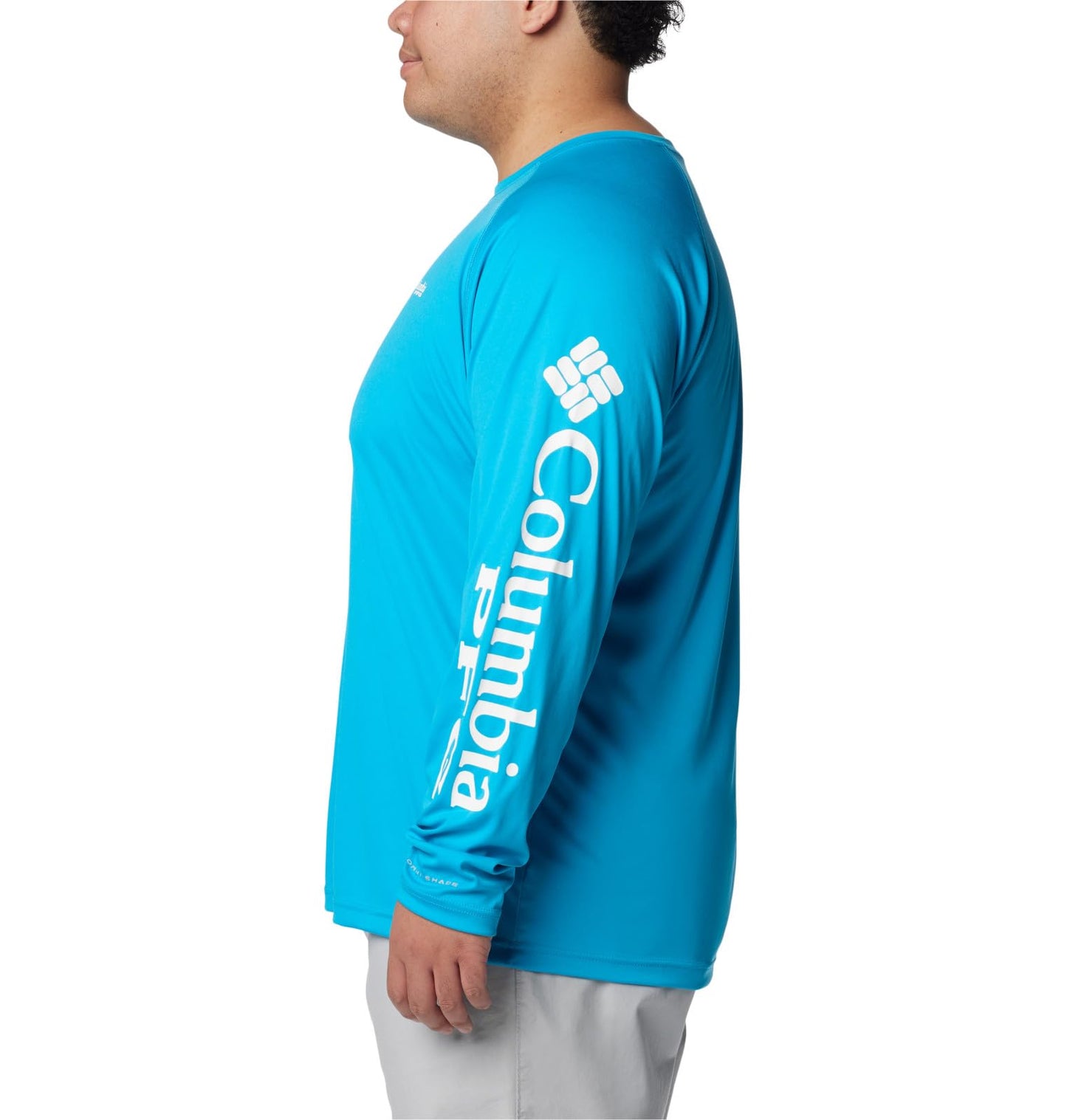 Columbia Men's Terminal Tackle Long Sleeve Fishing Shirt, Ocean Blue/White Logo, X-Large