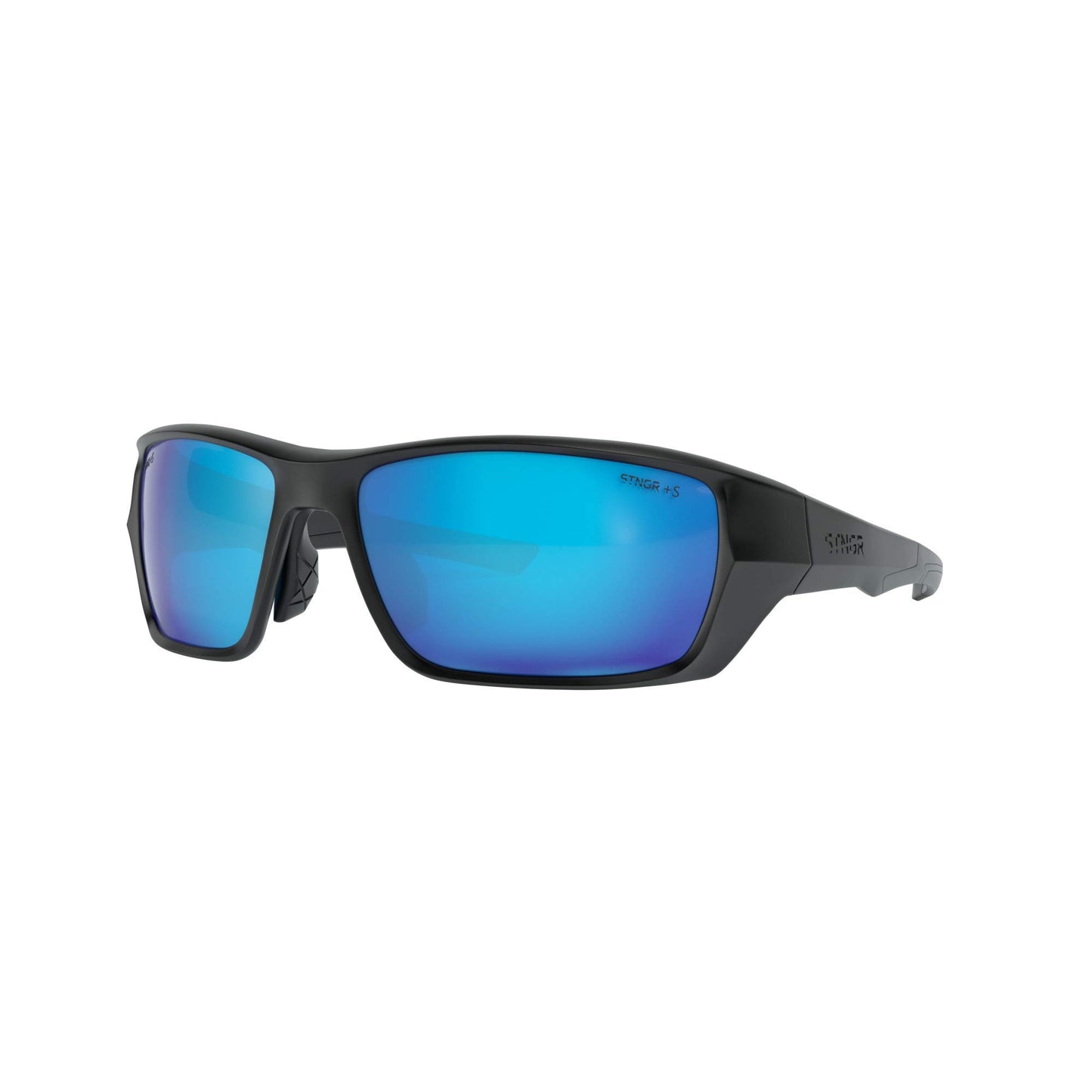 STNGR Alpine Unbreakable Sport Sunglasses for Men - Polarized Shatterproof Ballistic Rated Lenses with 100% UV Protection and Flexible Indestructible Frame (Blue Mirror)