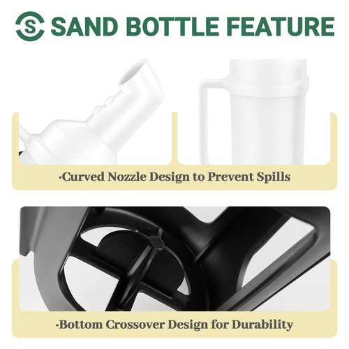 FIXHAWK Universal Golf Cart Sand Bottle with Handle，Golf Sand Bottle for Club Car, EZGO,Yamaha Model, Divots Filler Bottle, Large Capacity & Easy to Install（2set ）