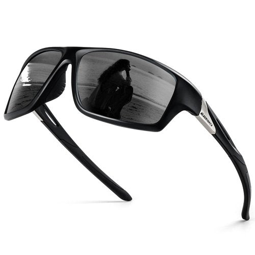 BLACK ORCA Polarized Sports Sunglasses for Men & Women, UV400 Protection Wrap Around Lightweight TR90 Frame for Cycling Driving Fishing Running Golf