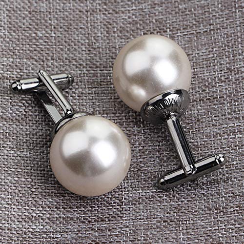 Gold Artificial Pearl Cufflinks for Women - Unisex Design