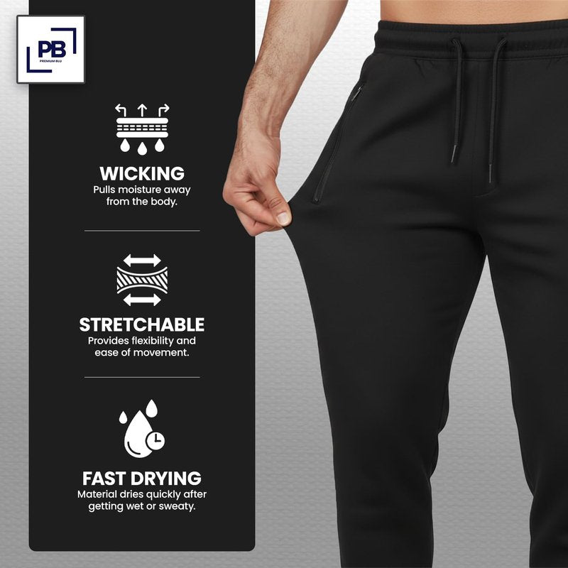 PB Mens Sweatpants 3-Pk – Fleece Joggers for Men with Cargo Or Zipper Pockets, Athletic Sweatpants & Mens Joggers Sizes S–XL