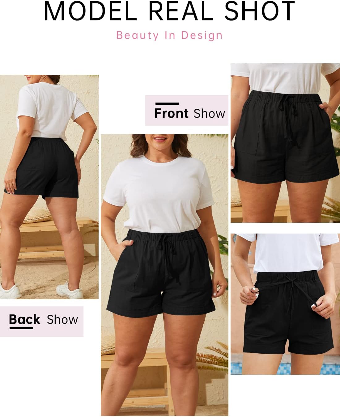 Skiennix Women's Lightweight Athletic Shorts - Comfy Elastic Waist Drawstring Design | Perfect for Beach & Casual Wear
