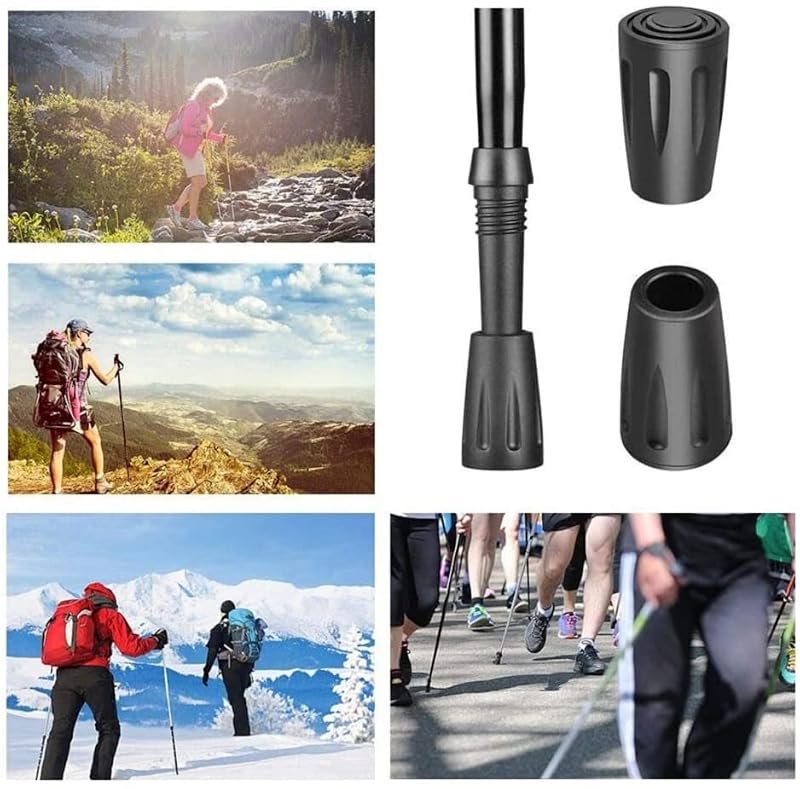 10 Pack Trekking Pole Tips - Durable Rubber Hiking Accessories