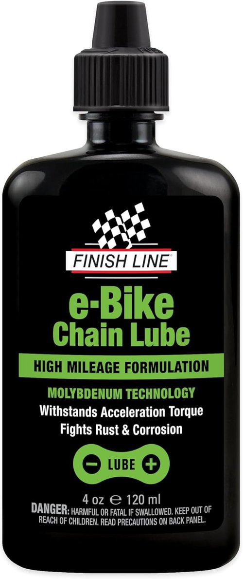 Finish Line E-Bike Chain Lube - Smooth, Durable Lubrication with Rust Protection for High-Torque Riding