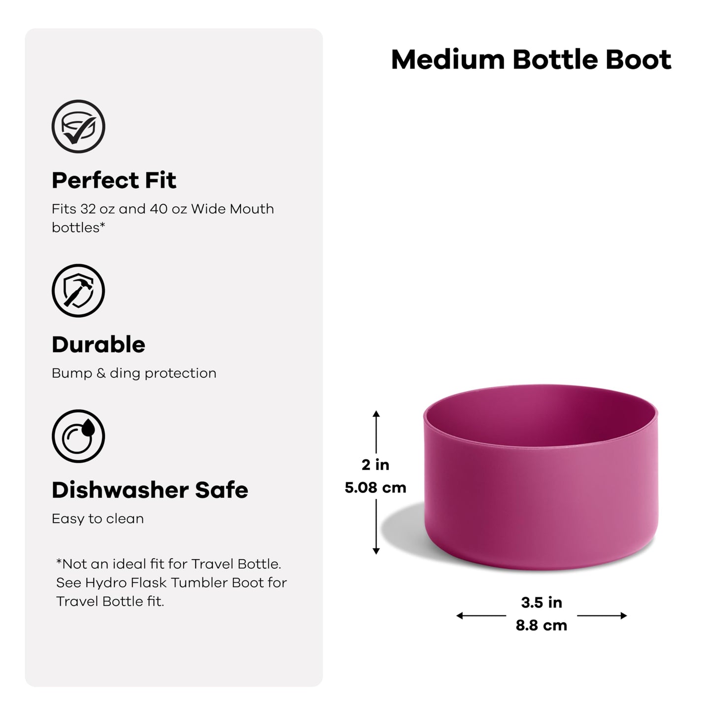 Hydro Flask Bottle Boot – Bottom Protector Sleeve – Silicone Water Bottle Accessory Medium Cascade Blue