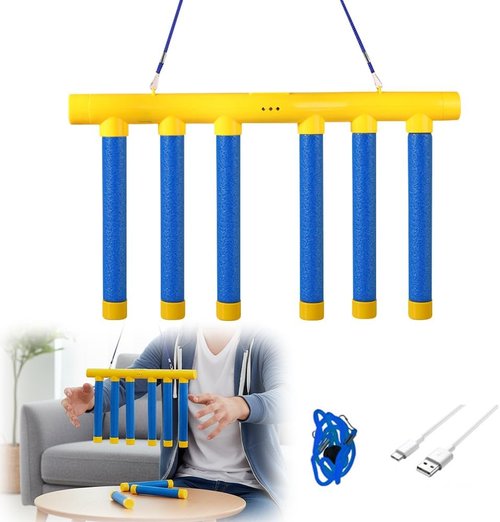 Auiepet Reflective Drop Stick Game Set - Hand-Eye Coordination Reflex Training Toy | 3 Speed Modes, Yellow