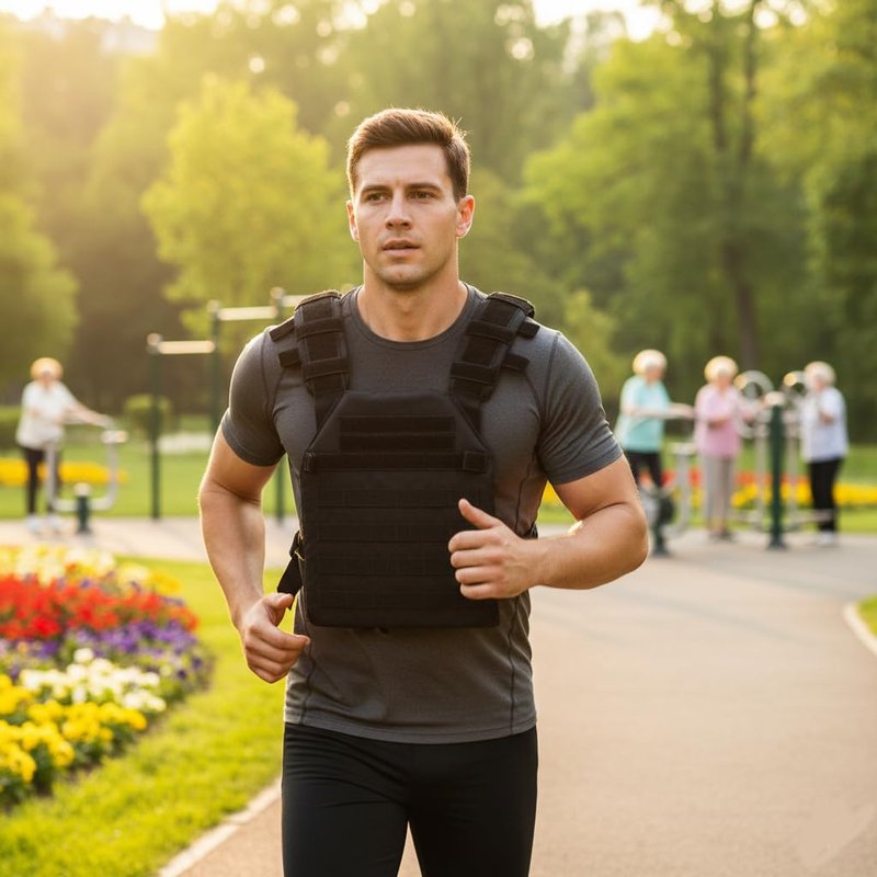 Adjustable Weighted Vest Fitness Sport Training Strength and Endurance Training,Quick Release with Molle for Running,Fitness Workouts (Black)