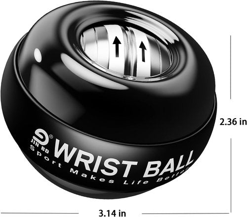 JIN BD Gyro Ball Wrist Trainer - Auto-Start Gyroscopic Forearm Exerciser for Strengthening Arms & Fingers