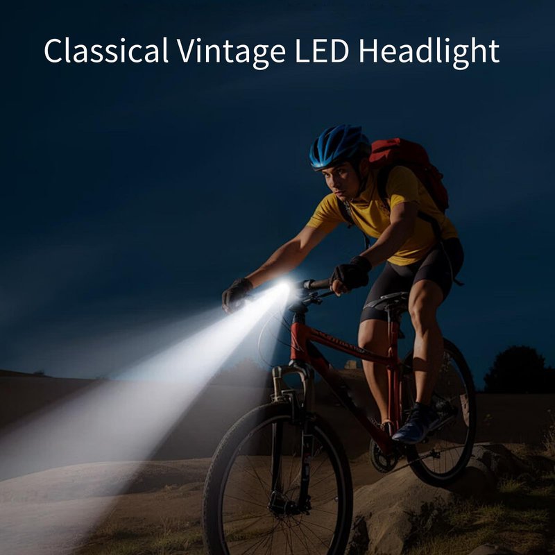 Vintage Light, Classical Vintage LED Headlight Retro Front Headlight Vintage Light with Visor and Frame