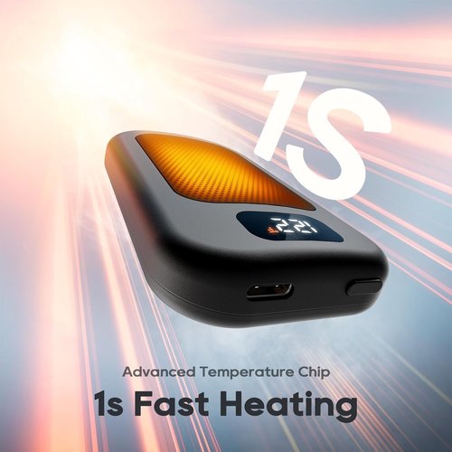 AI Hand Warmers - Rechargeable 2-Pack with 3 Heat Levels & Real-Time Temp Display | Fast Heating, Portable Design