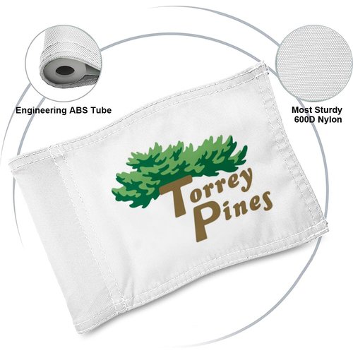 2BUT Torrey Pines Golf Pin PGA Flag Practic Putting Green Golf Flag For Backyard Garden Double-Sewn 600D Nylon Miniature Pin Flag Regulation Tube Flag(8"X6")