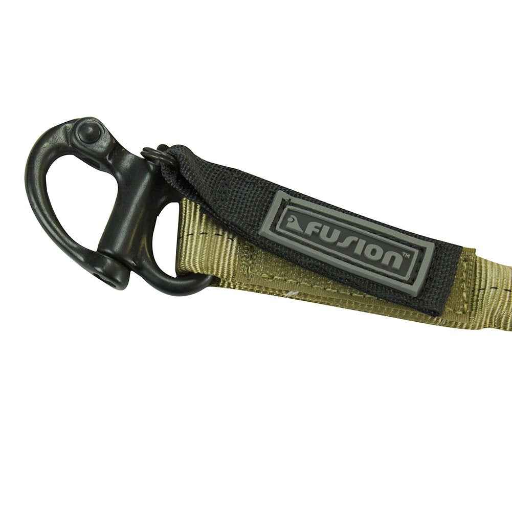 Fusion Tactical Military and Police Helo Lanyard - 6ft Elastic Bungee with Snap Hook Shackle, 23kN - Coyote Brown, 72 inches