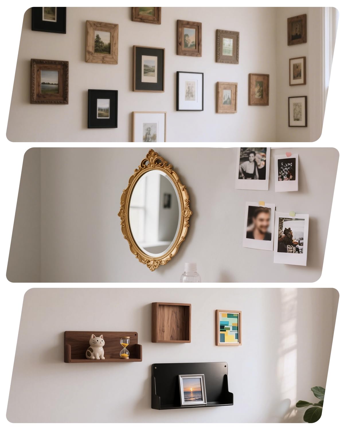 15 lb Drywall Picture Hangers with Claw: 15 Pack Heavy Duty Steel Picture Hanging Hooks - No Damage Sawtooth D-Ring Wire Kit Hanger for Room Office Decor Wall Art Mirror Photo Poster Frame