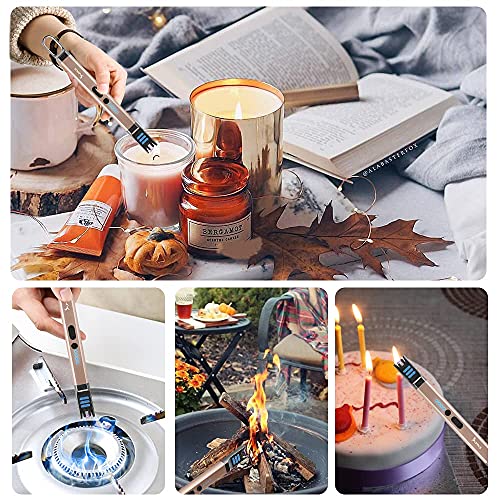 Electric Arc Lighter - Windproof Flameless USB Rechargeable - Champagne Gold