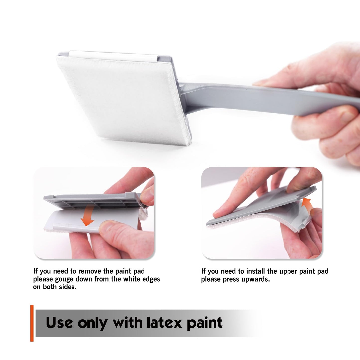 ROLLINGDOG 4" Reach-Behind Paint Pad - Paint Pad for Hard to Reach Places,for Behind Toilets, appliances and radiators