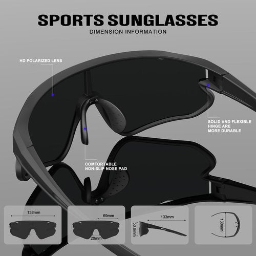 KALIYADI Mens-Sunglasses Polarized Sports Sunglasses: Cycling Sun Glasses Women UV400 Protection for Running