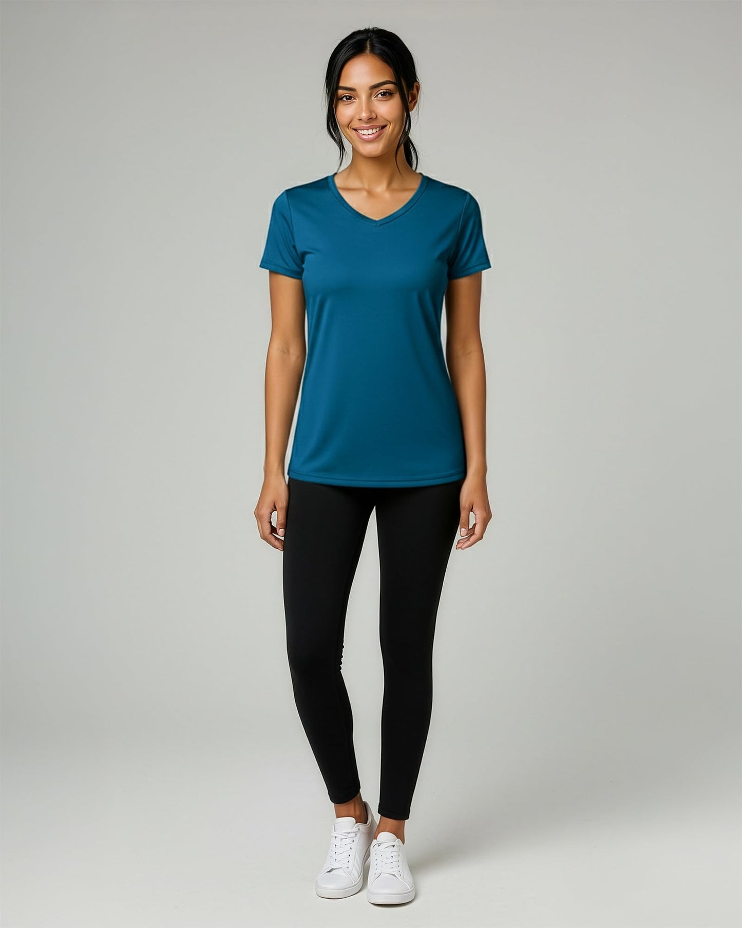 5 Pack Women's Dry Fit V Neck Workout Tops T Shirts Athletic Gym Yoga Tees