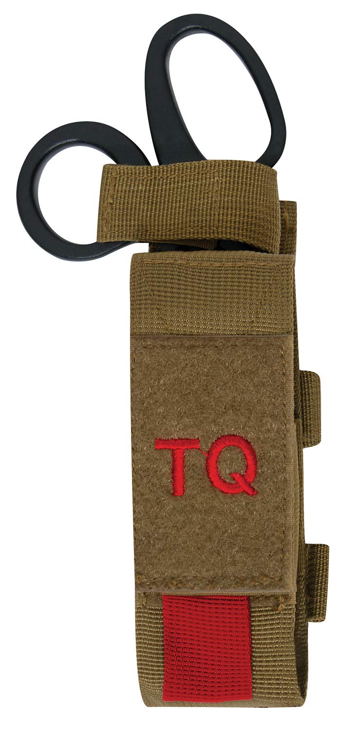 Rothco MOLLE Tactical Tourniquet & Shear Holder Pouch - Quick Access in Emergencies - Coyote Brown