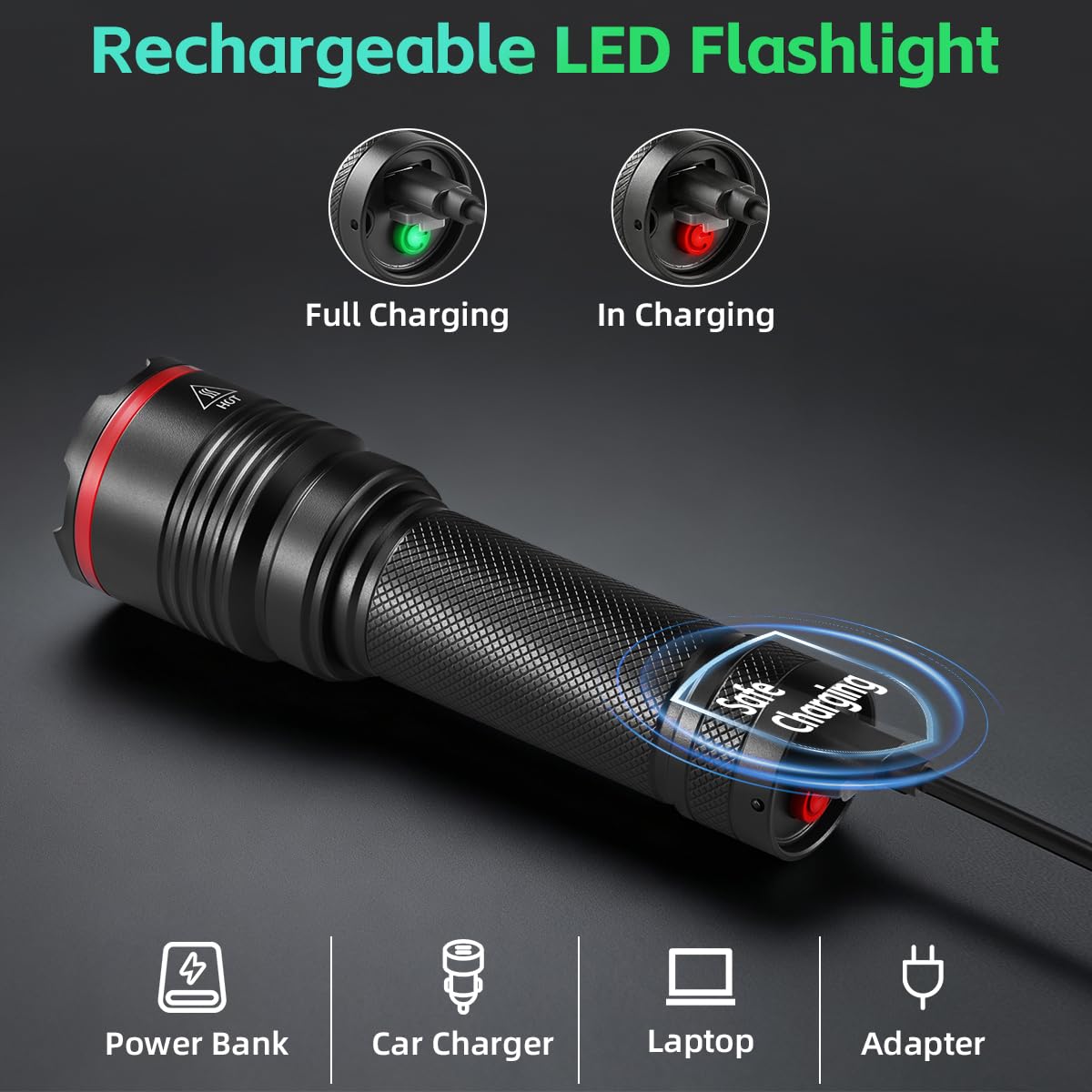 6Pack Rechargeable Flashlights High Lumens, Small Flashlight Powerful, Mini LED Flashlight Rechargeable, Handheld Tactical Flash Light, Super Bright Pocket Flashlights for Home Emergency Camping