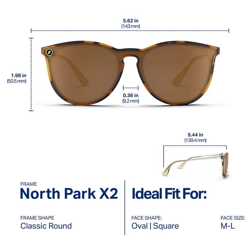 Blenders Eyewear North Park X2 – Polarized Sunglasses – Classic Shape, Mixed Metal Frame – 100% UV Protection – For Women – Brandy Night