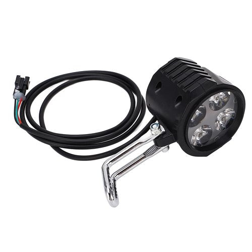 Electric Scooter Front Light, 2 in 1 Electric Horn Headlight 10 Inch 12-72V Bike Light for Night Riding Commuting Cycling Safety