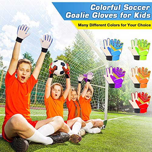 Goalkeeper Soccer Gloves for Kids - Size 7 Purple, Anti-Slip Latex Palm