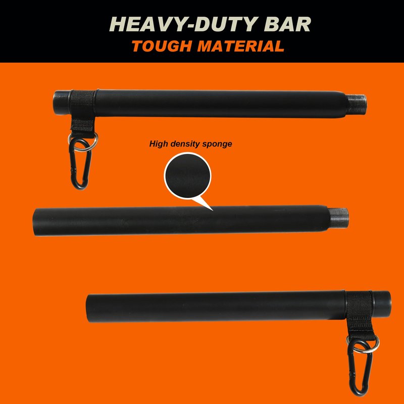 Portable Resistance Band Bar, Carbon Steel Resistance Bar for Resistance Bands, Dual Cable Machine Bar, Straight Bar Cable Attachment, MAX Weight Loading 60kg, Adjustable from 37" to 24.8"