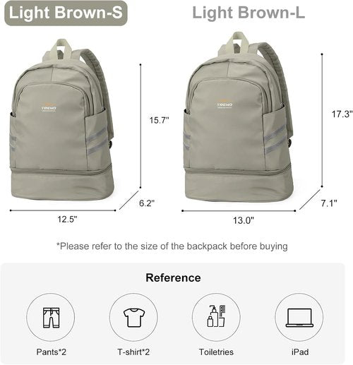 Coofay Gym Backpack - Waterproof Women's Travel Bag with Shoe Compartment | Lightweight & Compact