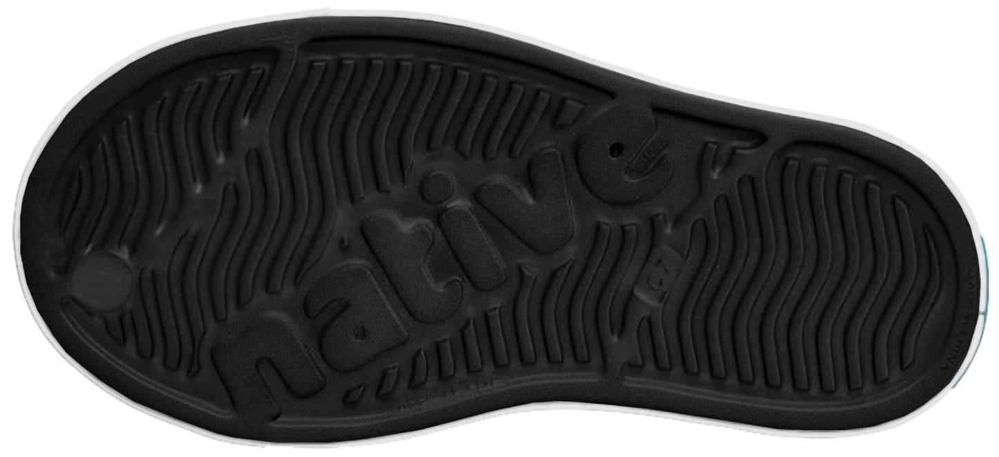 Native Shoes Unisex-Kids Jefferson Sneakers, Jiffy Black/Shell White, 4 Big Kid