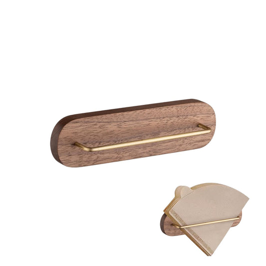 VANDROOP Coffee Filter Holder, Cone Coffee Filter Holder Storage, Coffee Filter Stand for V60 Coffee Filters Size #01 and #02 (B Walnut)